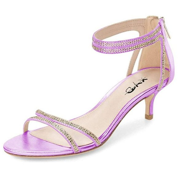 XYD Shoes - XYD  Open Toe Low Heel Strappy Rhinestone Sandals